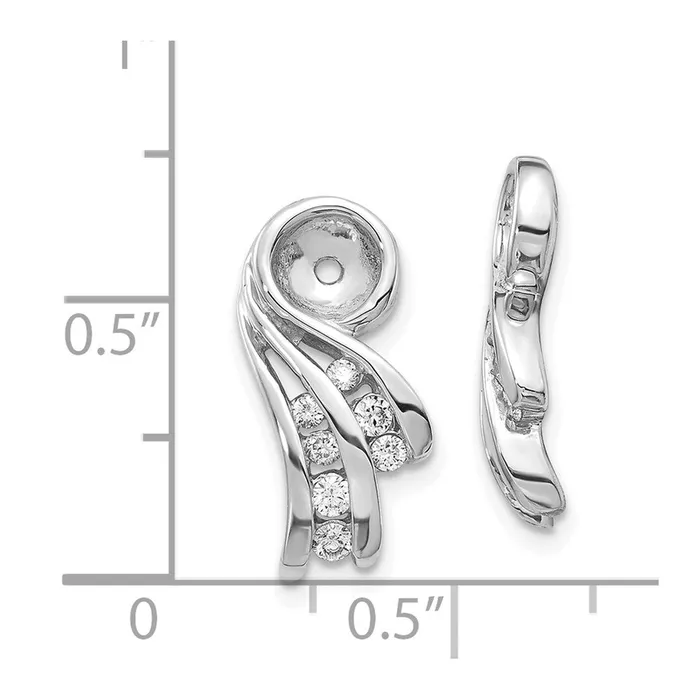 14k White Gold AA Fancy Diamond Earring Jacket goldiaca Earrings