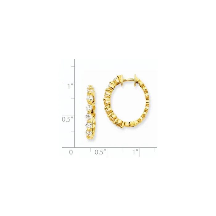 Goldia 14k Yellow Gold AAA Real Diamond Hinged Hoop Earrings Earrings