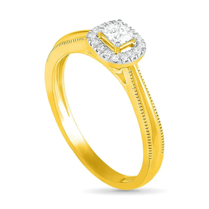 Goldia Rings 033 CT TW PrincessCut Natural Diamond Frame Antique VintageStyle Bridal Engagement Ring Set in Solid 10K Yellow Gold Goldia Rings 033 CT TW PrincessCut Natural Diamond Frame Antique VintageStyle Bridal Engagement Ring Set in Solid 10K Yellow Gold