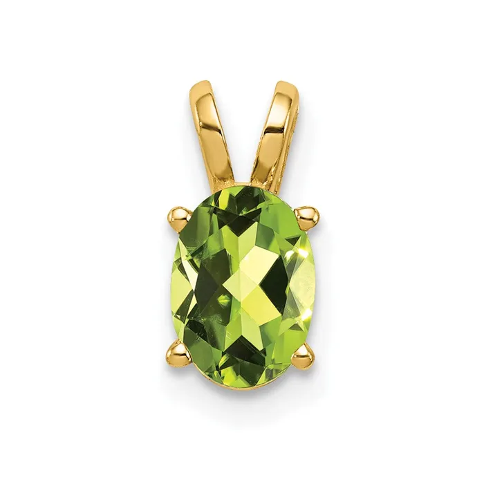 14k Yellow Gold 7x5mm Oval Peridot pendant TreasureFineJewelers Necklaces