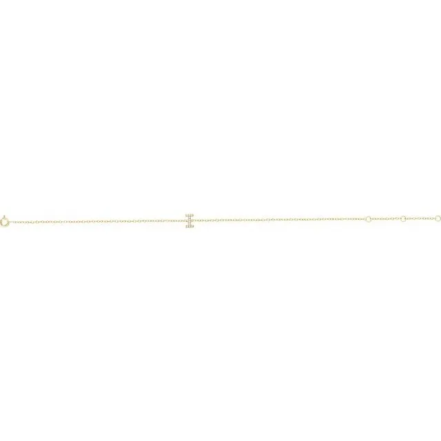 Bracelets TreasureFineJewelers 14K Yellow 05 CTW Diamond Initial I 67 Bracelet