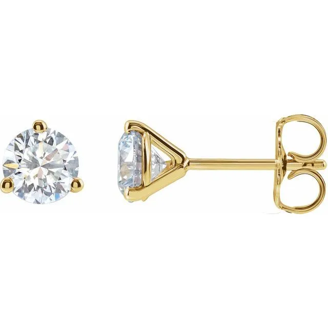 Earrings TreasureFineJewelers 14K Yellow Gold 1 14 CTW LabGrown Diamond Stud Earrings
