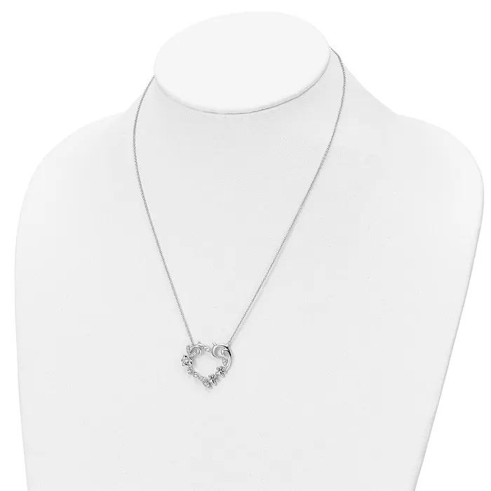 Necklaces Sentimental Expressions Sterling Silver Rhodiumplated CZ My Special Pet Heart 18in Necklace TreasureFineJewelers