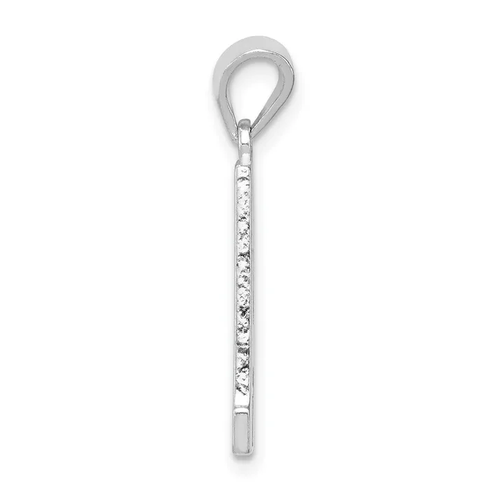 Necklaces TreasureFineJewelers Sterling Silver Rhodiumplated Letter A Initial Pendant