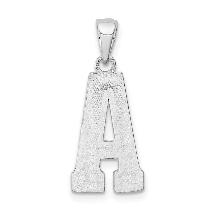 Necklaces TreasureFineJewelers Sterling Silver Rhodiumplated Letter A Initial Pendant