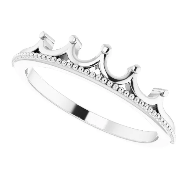 Rings TreasureFineJewelers Platinum Stackable Crown Ring