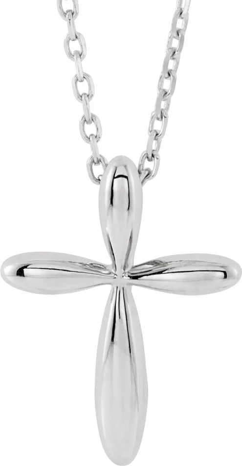 Sterling Silver 1465x112 mm Cross 1618 Necklace TreasureFineJewelers Necklaces