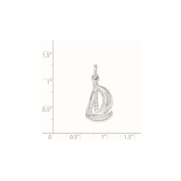 Sterling Silver Polished Sail Boat Pendant TreasureFineJewelers Necklaces