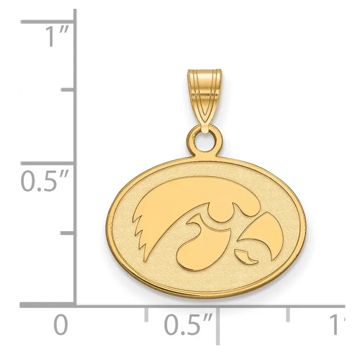 TreasureFineJewelers Necklaces 10K Yellow Gold University of Iowa Small Pendant