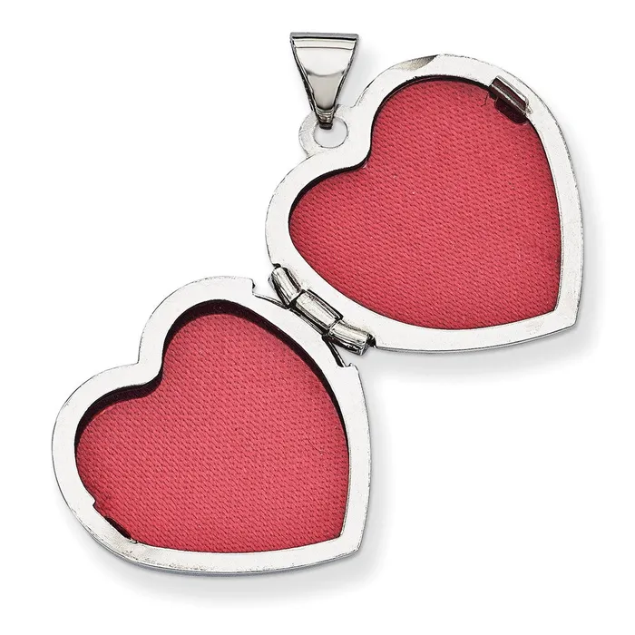 TreasureFineJewelers Rings 14k White Gold Diamond Heart Claddagh Locket