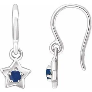 Earrings WB Choice Jewelry 14K White 3 mm Round September Youth Star Birthstone Earrings653420623PSTWBC