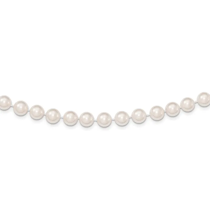 Necklaces WB Choice Jewelry 14k 78mm Round White Saltwater Akoya Cultured Pearl NecklaceWBCPL70A16