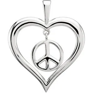 Necklaces WB Choice Jewelry Heart Peace Sign Pendant84548101PSTWBC Necklaces WB Choice Jewelry Heart Peace Sign Pendant84548101PSTWBC