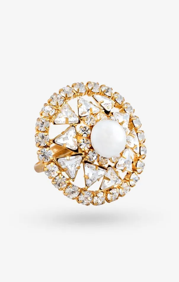 PRERTO ECOMMERCE PRIVATE LIMITED Ferris Pearl Diamond Ring Rings