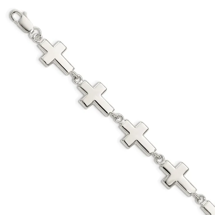 Sterling Silver Crosses BraceletWBCQA257 WB Choice Jewelry Bracelets