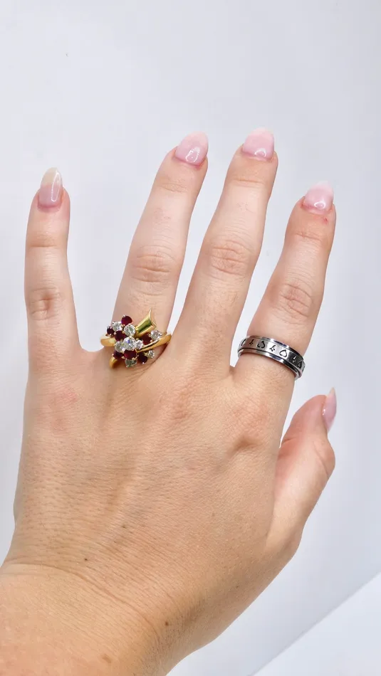 Vintage by Misty Diamond and Ruby Cluster Ring Rings
