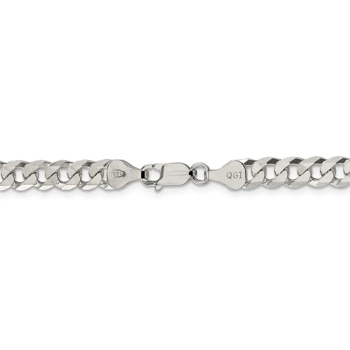 WB Choice Jewelry Rings Sterling Silver 6mm Beveled Curb ChainWBCQFB1509