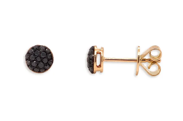 Albert Hern Earrings Earrings 18kt Gold Black Diamonds Studs