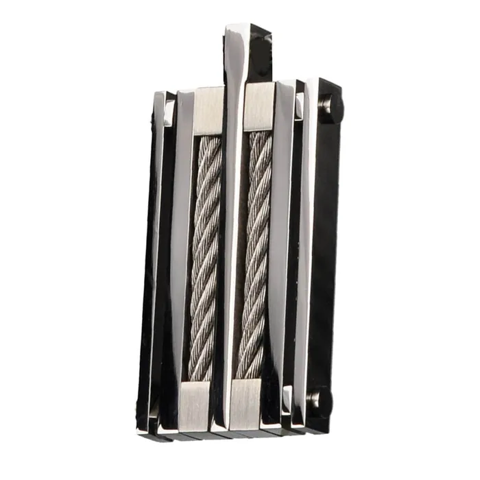 Silver Tone Stainless Steel Chunky Cable Pendant INOX JEWELRY Necklaces