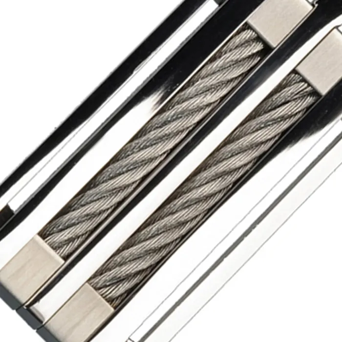 Silver Tone Stainless Steel Chunky Cable Pendant INOX JEWELRY Necklaces