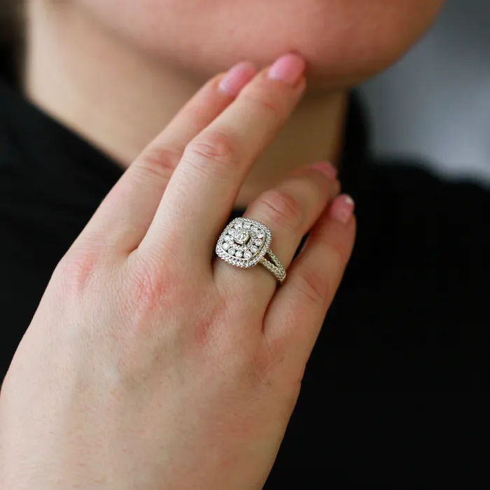 Canadian Rocks Rings 14kt White Gold 117cttw Cushion Cut Canadian Diamond Center Halo Ring Canadian Rocks Rings 14kt White Gold 117cttw Cushion Cut Canadian Diamond Center Halo Ring