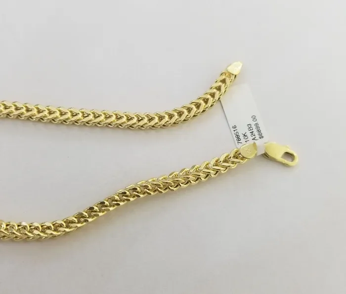 Gold and Diamond Necklaces 10k Gold Franco chain 10kt Cross Charm Pendant And Necklace 26 45mm SET REAL