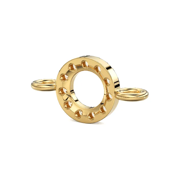 Necklaces Jalvi Co 14k Solid Gold Diamond Round Connector Dainty Brilliant Diamond Connector Diamond Spacer Labour Day Sale