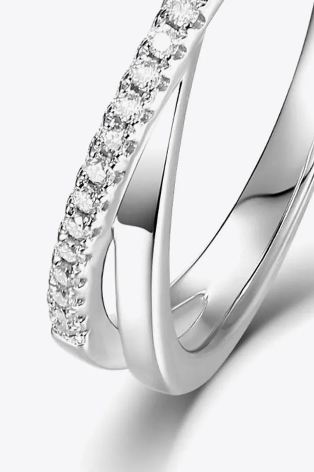 Trendsi Rings Moissanite Crisscross 925 Sterling Silver Ring