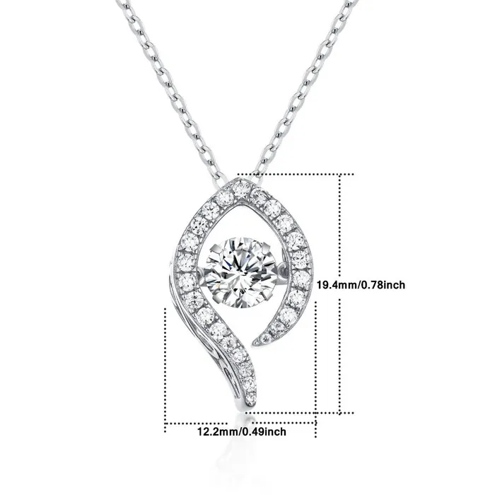 Silver Pendant Necklace for Women Dancing Natural Topaz with Silver Chain sparklingselections Necklaces