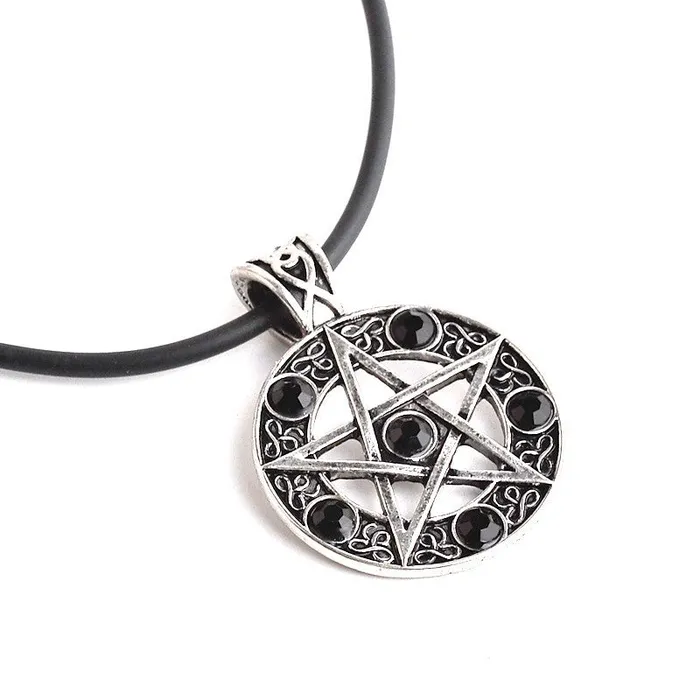 sparklingselections Necklaces Satan Flag Trendy Plated Antique Silver Star Pendant