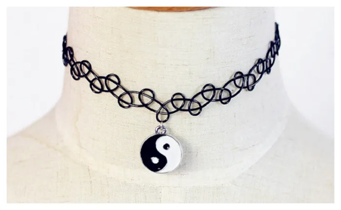 sparklingselections Necklaces Vintage Braided Fish Line Elastic choker Necklace Eight Diagrams