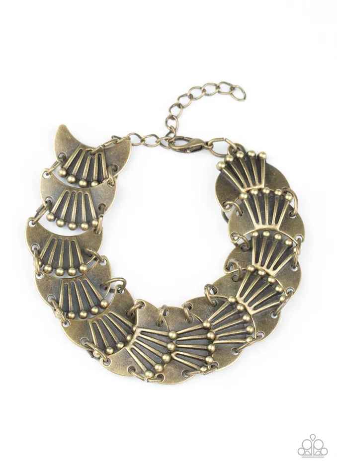 Bracelets Moonlit Mesa Brass Bracelet Jewelry by Bretta Paparazzi Accessories