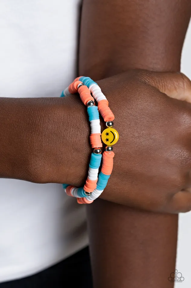 Bracelets Paparazzi Accessories In SMILE Orange Bracelet Jewelry by Bretta