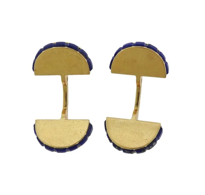 Cartier Cartier Paris France Lapis Lazuli Gold Cufflinks PreStyled Sets