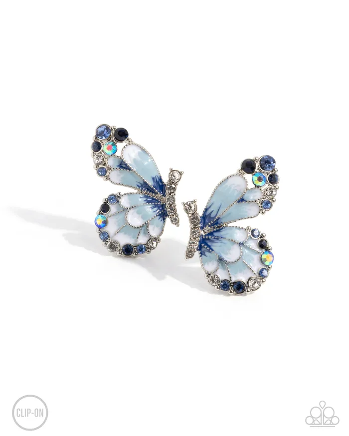 Decadent Descent Blue Earrings Jewelry by Bretta Paparazzi Accessories Earrings