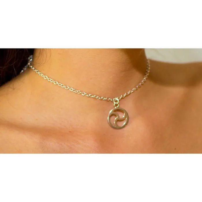 Necklaces EROS MOON Sterling Silver BDSM Triskele 20mm Triskelion Pendant Necklace Unisex