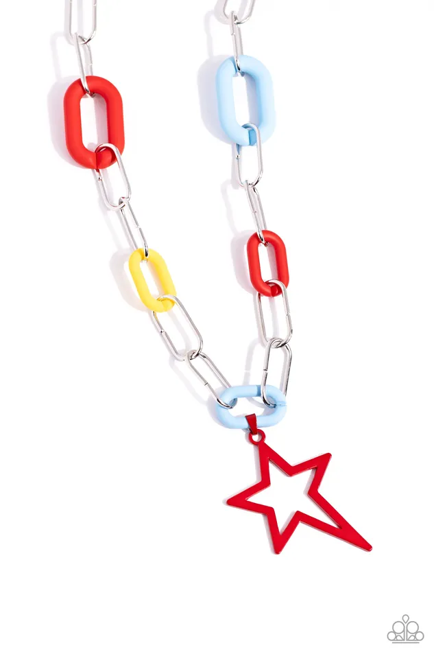 Necklaces Paparazzi Accessories Stargazing Show Red Necklace Jewelry by Bretta