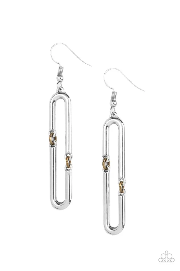 Paparazzi Accessories Earrings Linked and Synced Silver Earrings Jewelry by Bretta