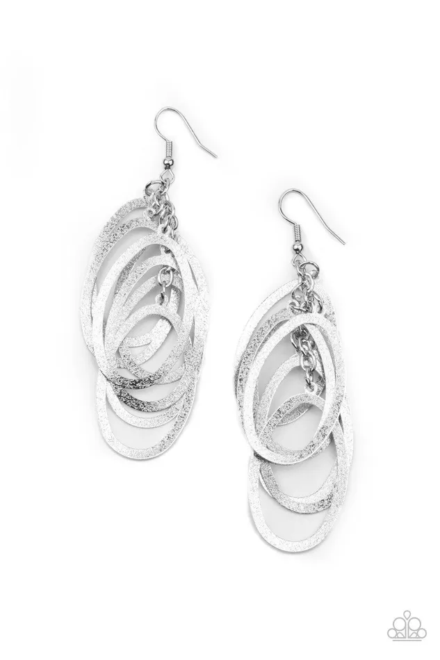 Paparazzi Accessories Earrings Mind OVAL Matter Silver Earrings Jewelry By Bretta