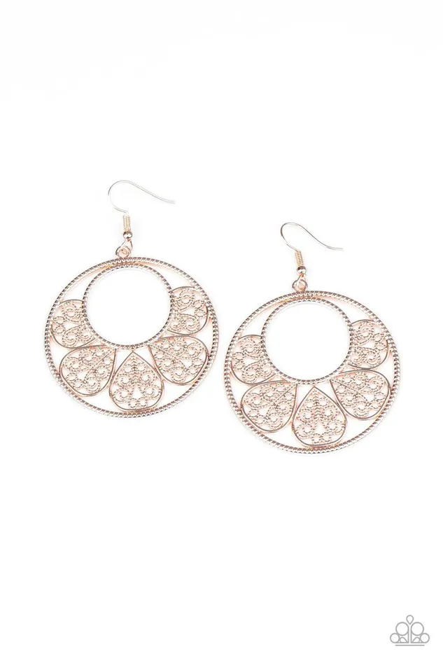 Petal Promenade Rose Gold Earrings Jewelry by Bretta Paparazzi Accessories Earrings