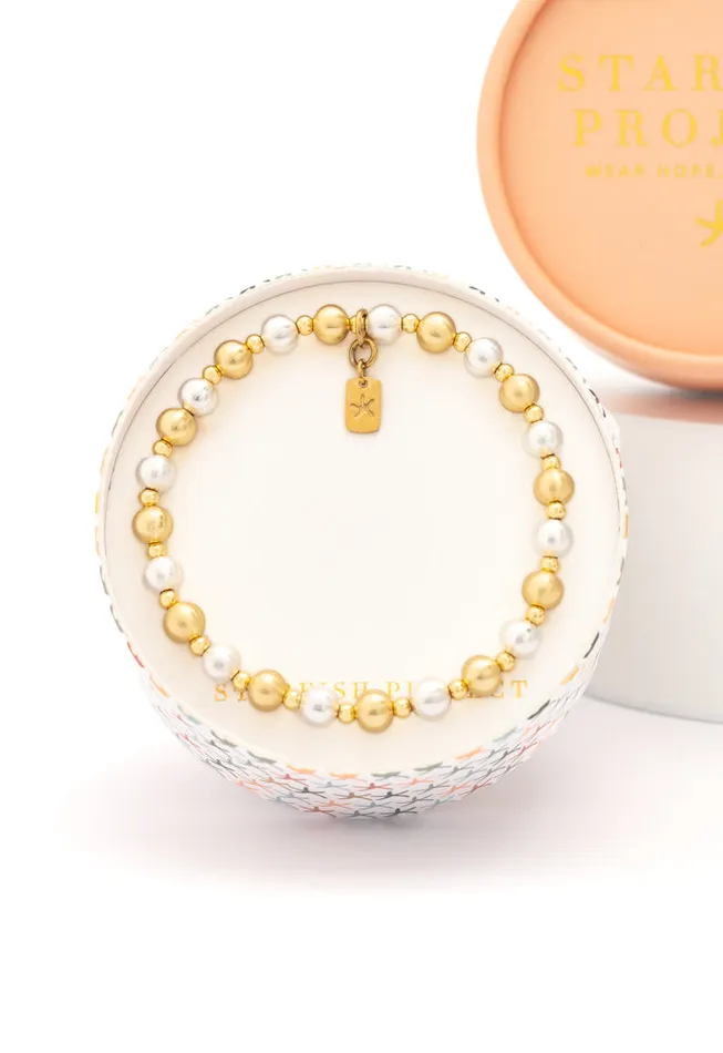 Silver and Gold Beaded Bracelet Give Exploited Women Freedom Starfish Project Bracelets