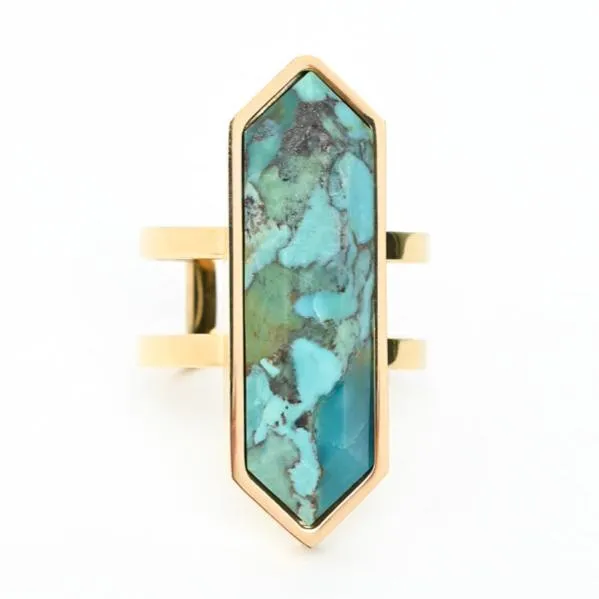 Starfish Project Rings Turquoise and Gold Be Free Adjustable Ring Fair Trade Gives Freedom to Women