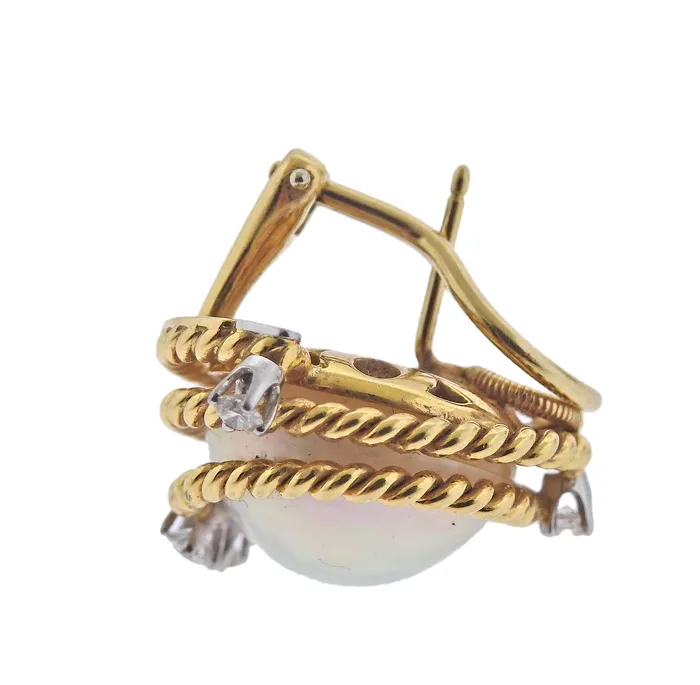 Tiffany Co Earrings Tiffany Co Schlumberger Pearl Diamond Gold Platinum Rope Earrings Tiffany Co Earrings Tiffany Co Schlumberger Pearl Diamond Gold Platinum Rope Earrings
