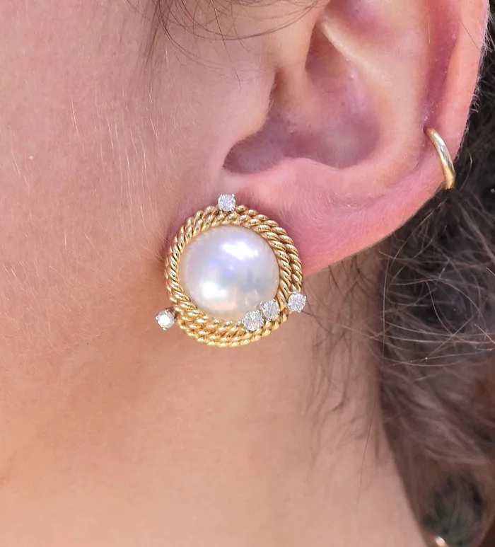 Tiffany Co Earrings Tiffany Co Schlumberger Pearl Diamond Gold Platinum Rope Earrings Tiffany Co Earrings Tiffany Co Schlumberger Pearl Diamond Gold Platinum Rope Earrings