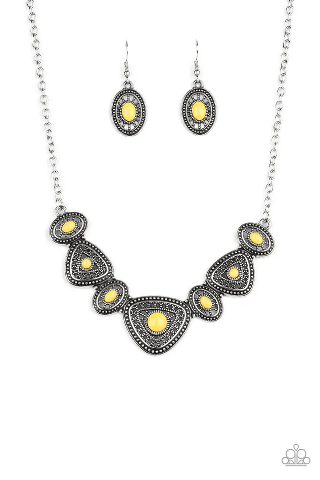 Totally TERRAtorial Yellow Necklace Jewelry by Bretta Paparazzi Accessories Necklaces