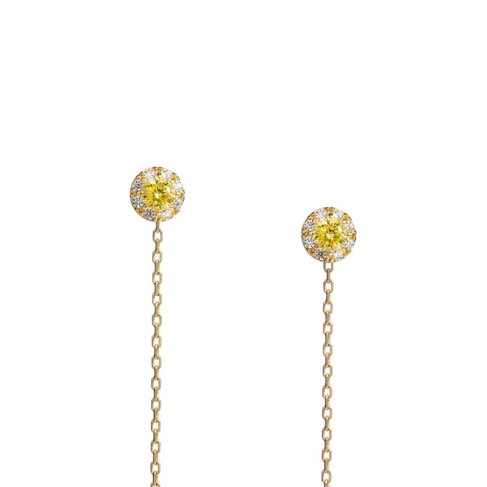 Womens dangling gold earrings with yellow zircon Sense Gold Senso Gold Earrings