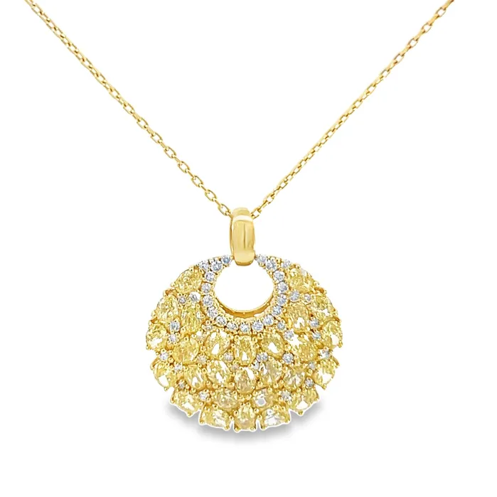 YaninaCo Jewelry Necklaces Yellow Diamond Disc Necklace