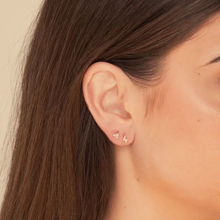 Camile Stone Earrings Lightning Bolt Sapphire Stud Earrings