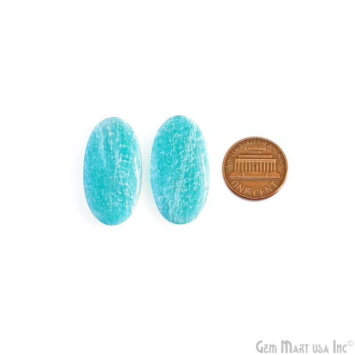 Earrings GemMartUSA Amazonite Oval Shape 29x14mm Loose Gemstone For Earring Pair