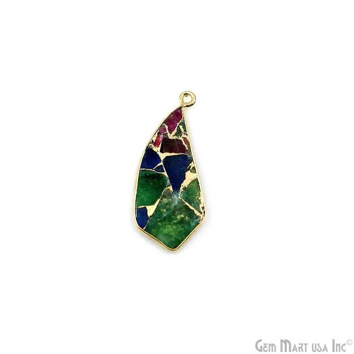 Earrings Multi Color Mohave 31x13mm Gold Plated Single Bail Earring Connector 1 Pair GemMartUSA